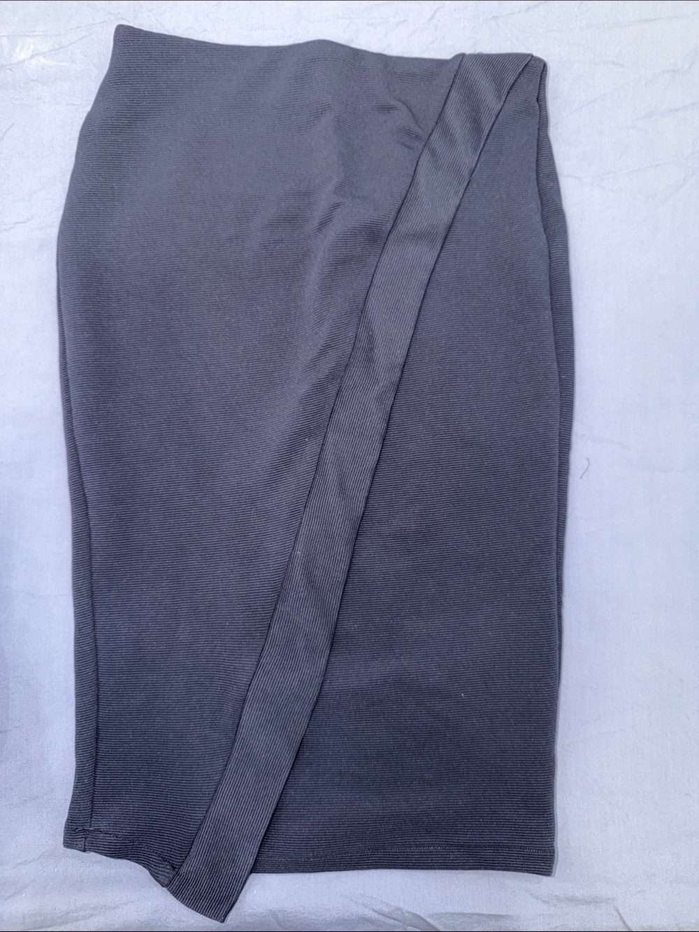 Zara Black Pencil Skirt with Diagonal Wrap Panel